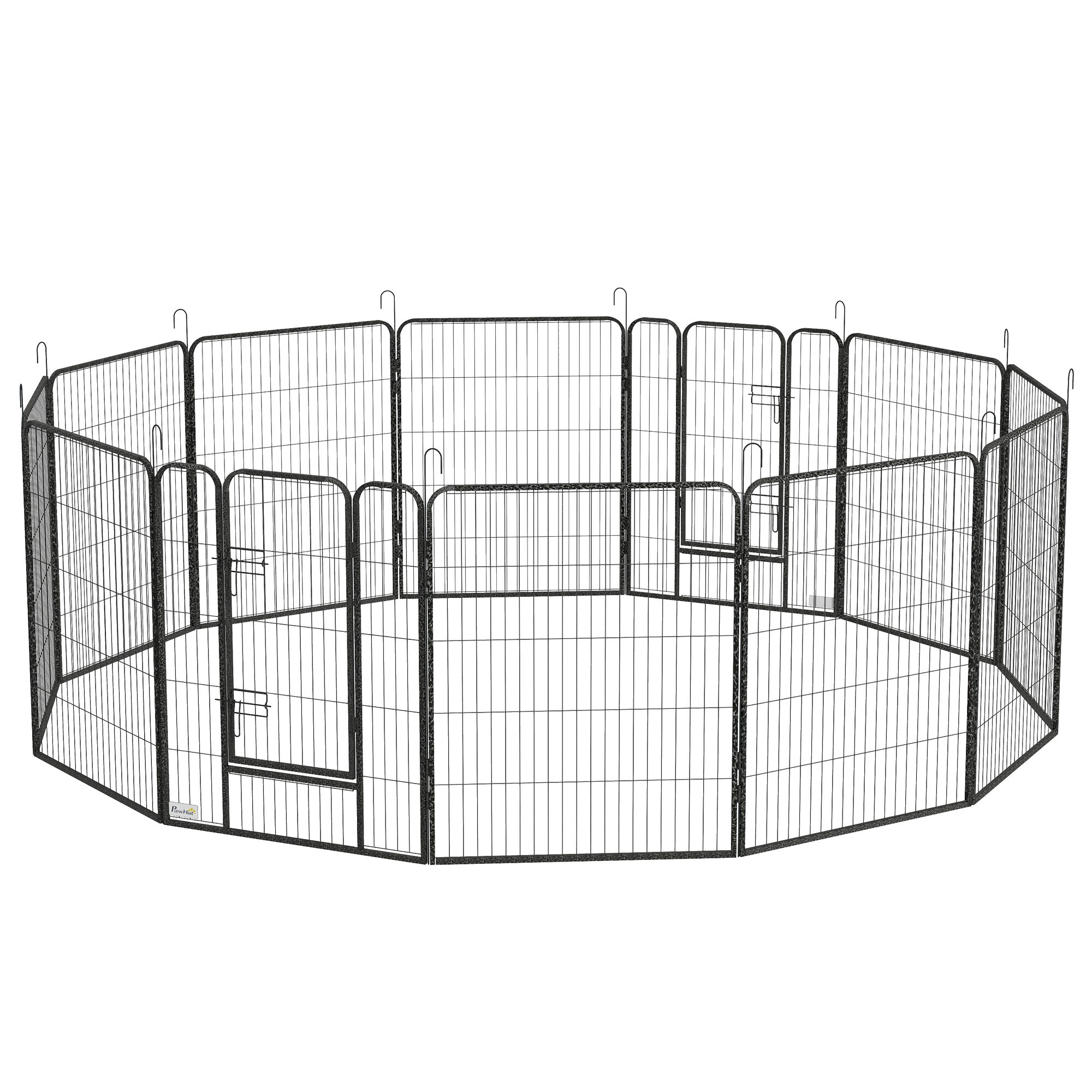 PawHut Heavy Duty Puppy Playpen, 12 Panel Pet Exercise Pen, Suitable for Small to Large Dogs