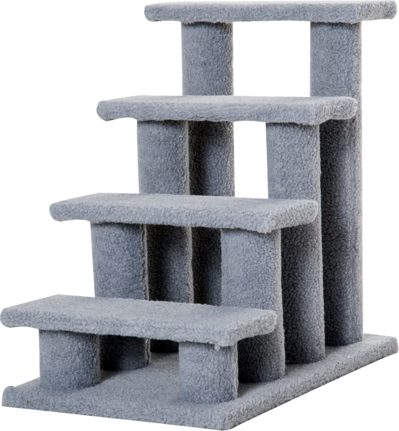 PawHut Pet Steps, Portable Stairs for Bed Access, Suitable for Cats & Older Animals, 63.5x43x60cm, Grey