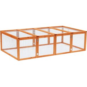 Pawhut Rabbit Hutch W/ Mesh Wire, 181Lx100Wx 48H cm-Wood