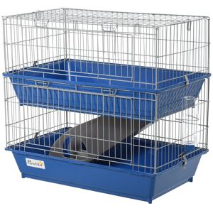 PawHut Metal 2-Tier Small Guinea Pigs Hutches Blue