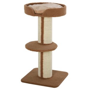 PawHut Cat Tree with Perches, Sisal Scratching Posts & Lamb Cashmere, Activity Centre, Brown