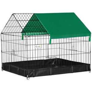 PawHut Guinea Pig Habitat, Leak-Proof Small Animal Cage, Safety Lock, Top Access, Durable Build