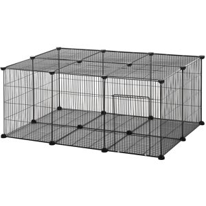 PawHut DIY Pet Playpen, Small Animal Metal Cage with Door, 22 Pieces, for Bunny, Chinchilla, Hedgehog, Guinea Pig