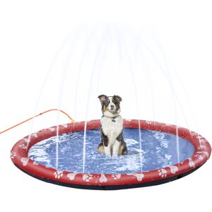 PawHut Splash Pad for Pets, Sprinkler Mat Dog Bath Pool, Water Play Mat for Outdoor Fun, Durable & Safe, Blue.