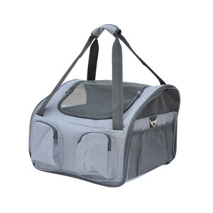 PawHut Portable Pet Carrier, Cat and Dog Travel Bag with Mesh Windows, Folding, 41 x 34 x 30 cm, Grey