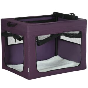 PawHut Portable Dog Carrier Bag, Foldable Cat Carrier, for Miniature and Small Dogs, 69 x 51 x 51 cm, Purple