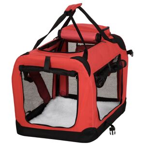 Pawhut Portable Dog Carrier Bag, Foldable Cat Carrier, PVC Oxford Cloth, for Small & Miniature Dogs, Red