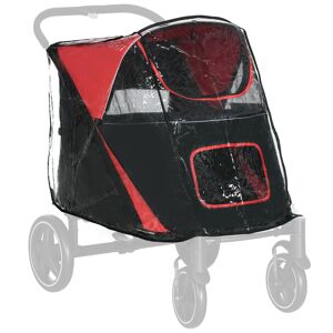 PawHut Dog Stroller with Rain Cover, Large Medium Pet Pram Buggy with Rear Entry, Durable & Waterproof, Grey