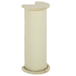 PawHut Cat Scratching Post, 85cm Tall with Sisal Rope, Soft Plush Cover, Anti Tip for Indoor Use, Beige