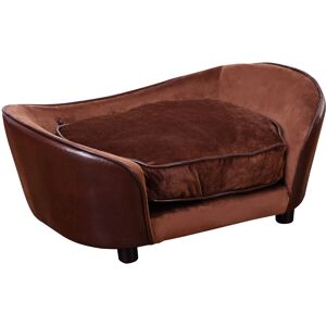 PawHut Pet Sofa Dog Couch, with Cushion, for Cats, Small Dogs - Brown