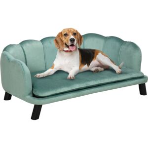 PawHut Dog Sofa, Pet Couch Bed for Medium, Large Dogs, with Legs, Cushion - Green