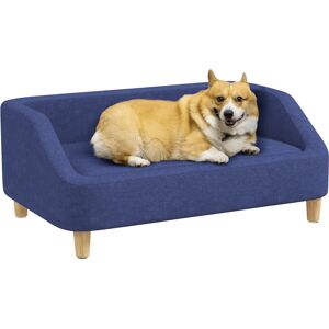 PawHut Dog Sofa, Comfortable Pet Bed with Soft Cushion, Easy-Clean Washable Cover for Small to Large Dogs, Blue