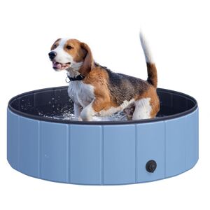 Pawhut Durable Pet Swimming Pool, Non-Slip, Easy Setup, Portable, Blue, Φ100x30H cm