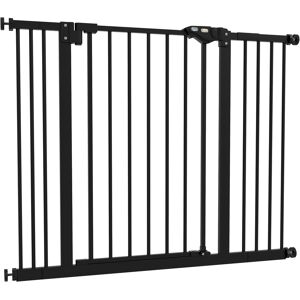 PawHut Adjustable Metal Dog Gate, Wide Safety Barrier for Pets, Easy to Install, 74-100cm, Black