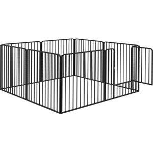 PawHut 8 Panels Heavy Duty Dog Pen, 80cm Height Pet Playpen for Indoor Outdoor, Small and Medium Dogs