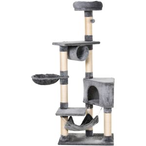 PawHut Cat Tree Condo Tower, Multi-level Activity Stand for Kittens, 150CM Height with Toys & Scratching Posts