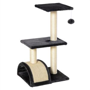 PawHut Cat Tree Tower, 72cm Climbing Activity Centre for Kittens, with Sisal Scratching Post, Pad Arc Perch, and Hanging Ball Toy, Grey