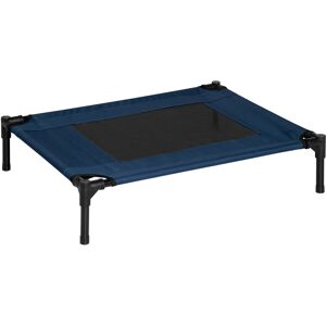 HOMCOM PawHut Elevated Pet Bed, Medium Size, Portable & Raised Cot for Dogs, Cats, Ideal for Camping, Blue