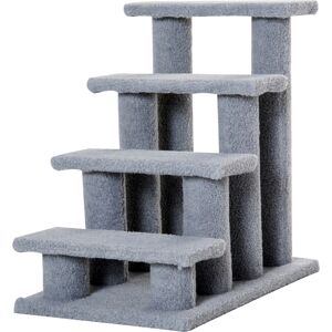 PawHut Pet Steps, Portable Stairs for Bed Access, Suitable for Cats & Older Animals, 63.5x43x60cm, Grey