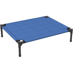 PawHut Medium Elevated Dog Bed, Portable with Metal Frame, Comfortable Raised Pet Bed, Blue, Perfect for Outdoor Use