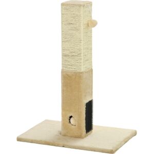 PawHut Interactive Cat Scratching Post, Jute Material with Carpet Base and Hanging Toy, Beige