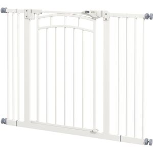 PawHut Pressure Mounted Safety Gate, Auto-Close Pet Door for Dogs, Easy Fit Adjustable Width 74-100cm, Grey