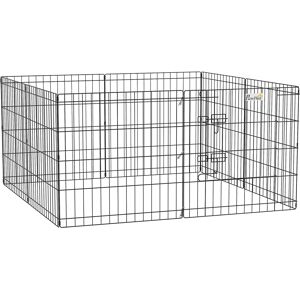 PawHut 8 Panel Dog Playpen Puppy Pen Rabbits Guinea Metal Crate Pet Cage Run Indoor Outdoor, 61x61 cm