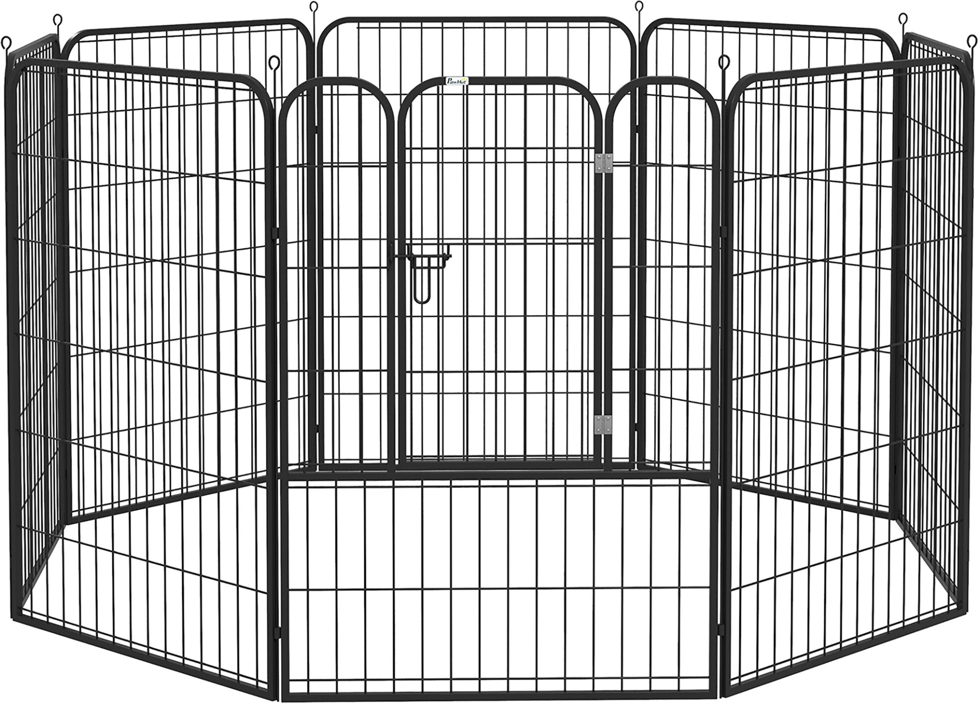 PawHut Heavy Duty 8 Panel Dog Play Pen Pet Playpen for Puppy Rabbit Enclosure Foldable Indoor Outdoor 80 x 100 cm