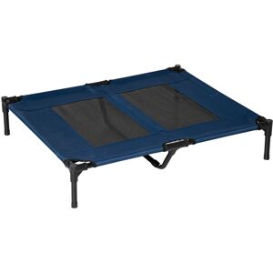PawHut Portable Elevated Dog Bed, Ideal for Camping, Durable Frame, Raised Pet Cot, Large, Blue Aosom UK