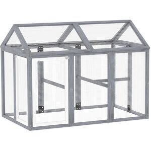 PawHut Large Chicken Run, Wooden Chicken coop, with Combinable Design - Wood Effect
