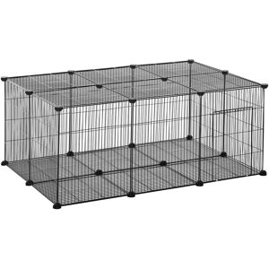 PawHut DIY Pet Playpen, Small Animal Metal Cage with Door, 22 Pieces, for Bunny, Chinchilla, Hedgehog, Guinea Pig Aosom UK