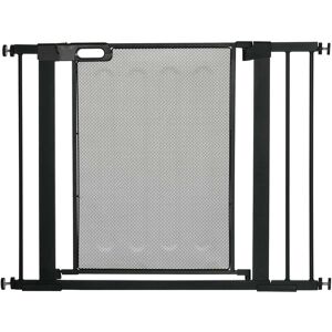 PawHut Pressure Fit Safety Gate for Doors and Stairs, Dog Gate with Auto Close, Pet Barrier for Hallways, with Double Locking, 2 Extensions Kit Black