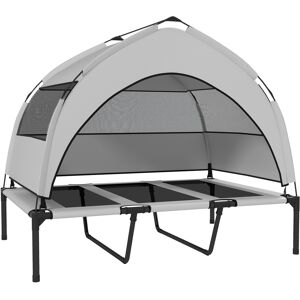 PawHut Portable Elevated Dog Bed with Removable Canopy, Cooling Raised Pet Cot for Large Dogs, 106 x 76 x 94 cm