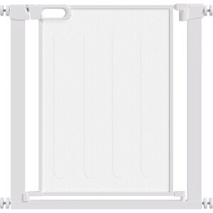 PawHut Pressure Fit Safety Gate for Doors & Stairs, Dog Gate w/ Auto Close, Pet Barrier for Hallways, w/ Double Locking Openings 75-82 cm Aosom UK