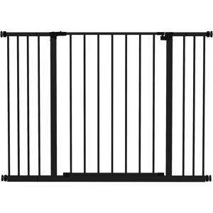PawHut Safety Pet Gate, Auto-Close Metal Dog Barrier with Adjustable Width 76-107cm, Stair Door, Black Aosom UK