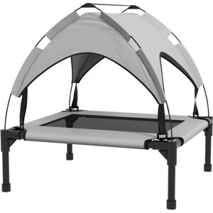 PawHut Elevated Cooling Pet Bed: Breathable Mesh Raised Cot for Small to Medium Dogs, Washable, Light Grey Aosom UK