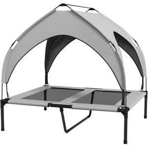PawHut Cooling Elevated Pet Bed with Washable Breathable Mesh for Medium to Large Dogs, 91 x 76 x 89 cm, Light Grey Aosom UK