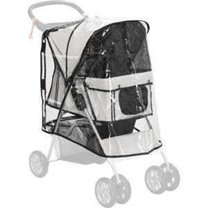 PawHut Dog Stroller Rain Cover, Protective Cover for Pet Pram Buggy with Rear Side Entry, Grey Aosom UK