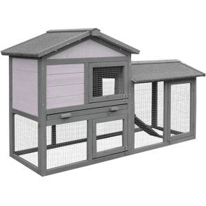 PawHut Small Animal Two-Level Fir Wood Hutch w/ Ramp Burnt Yellow PawHut Small Animal Two-Level Fir Wood Hutch w/ Ramp Burnt Yellow