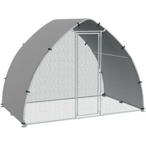 PawHut Galvanised Outdoor Chicken Coop with Cover, for 4-6 Chickens, Hens, Ducks, Rabbits, 3 x 1.9 x 2.2m - Silver Tone Aosom UK PawHut Galvanised Outdoor Chicken Coop with Cover, for 4-6 Chickens, Hens, Ducks, Rabbits, 3 x 1.9 x 2.2m - Silver Tone Aosom UK