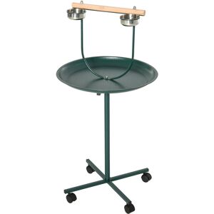 PawHut Bird Perch Stand with Perch, Four Wheels, Feeding Bowls for Small & Medium Birds, Green PawHut Bird Perch Stand with Perch, Four Wheels, Feeding Bowls for Small & Medium Birds, Green
