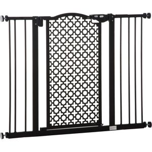 PawHut 74-105 cm Pet Safety Gate Barrier Stair Pressure Fit with Auto Close and Double Locking for Doorways, Hallways, Black PawHut 74-105 cm Pet Safety Gate Barrier Stair Pressure Fit with Auto Close and Double Locking for Doorways, Hallways, Black
