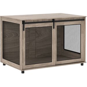 PawHut 46.46'' Dog Crate Furniture with Sliding Door for Extra Large Dogs, Walnut Brown Aosom UK PawHut 46.46'' Dog Crate Furniture with Sliding Door for Extra Large Dogs, Walnut Brown Aosom UK