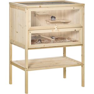 Pawhut 3 Tiers Wooden Hamster Cage Fir Wood Mouse Guinea Rodent Mice House Pet Play Small Animals 60L×40W×80H cm Pawhut 3 Tiers Wooden Hamster Cage Fir Wood Mouse Guinea Rodent Mice House Pet Play Small Animals 60L×40W×80H cm