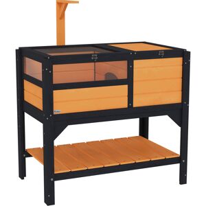 PawHut Wooden Tortoise House, with Shelter, Run, Shelf, Lamp Holder, Tray, Yellow PawHut Wooden Tortoise House, with Shelter, Run, Shelf, Lamp Holder, Tray, Yellow