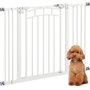 PawHut Pressure Mounted Safety Gate, Auto-Close Pet Door for Dogs, Easy Fit Adjustable Width 74-100cm, Grey Aosom UK PawHut Pressure Mounted Safety Gate, Auto-Close Pet Door for Dogs, Easy Fit Adjustable Width 74-100cm, Grey Aosom UK