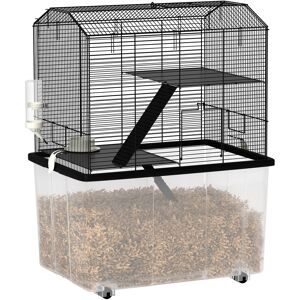 PawHut Three-Tier Gerbil Cage, Hamster Cage for Dwarf Hamster, Syrian Hamster w/ Wheels, Deep Bottom, Food Dish, Water Bottle PawHut Three-Tier Gerbil Cage, Hamster Cage for Dwarf Hamster, Syrian Hamster w/ Wheels, Deep Bottom, Food Dish, Water Bottle
