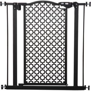 PawHut 74-80 cm Pet Safety Gate Barrier Stair Pressure Fit with Auto Close and Double Locking for Doorways, Hallways, Black Aosom UK PawHut 74-80 cm Pet Safety Gate Barrier Stair Pressure Fit with Auto Close and Double Locking for Doorways, Hallways, Black Aosom UK