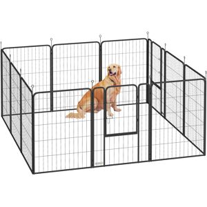 PawHut 12 Panels Heavy Duty Dog Playpen with Doors, for Large Dogs, 100cm High, Black PawHut 12 Panels Heavy Duty Dog Playpen with Doors, for Large Dogs, 100cm High, Black