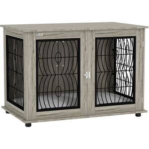 PawHut 46.46'' Indoor Dog Crate Furniture End Table with Soft Washable Cushion, Lockable Front Door, for Extra Large Dogs Aosom UK PawHut 46.46'' Indoor Dog Crate Furniture End Table with Soft Washable Cushion, Lockable Front Door, for Extra Large Dogs Aosom UK